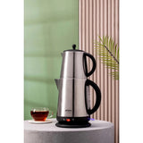 Arzum Tea Tock Electric Turkish Tea Maker, 120V, AR3072 (Stainless Steel) Turkish Coffee Machine Arzum