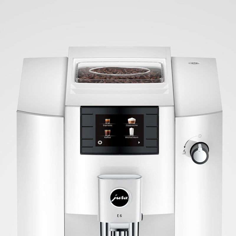 Jura E6 Super Automatic Espresso Machine Piano White (Model 15559 | Latest Version)