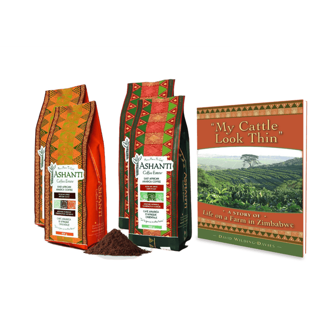 Ashanti Artisan African Ground Coffee Variety Pack (4lb) + Book From Ashanti Owner Ground Coffee Ashanti Coffee