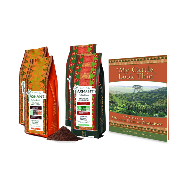 Ashanti Artisan African Ground Coffee Variety Pack (4lb) + Book From Ashanti Owner