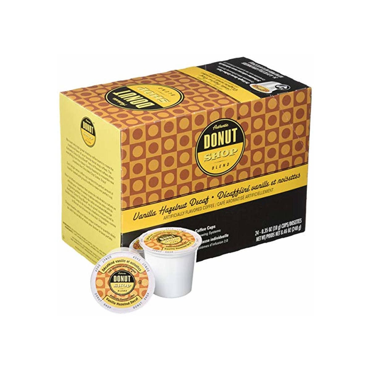 Authentic Donut Shop Decaf Vanilla Hazelnut Single-Serve Coffee Pods (Box of 24) K-Cups Authentic Donut Shop
