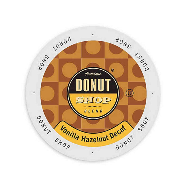 Authentic Donut Shop Decaf Vanilla Hazelnut Single-Serve Coffee Pods (Box of 24)