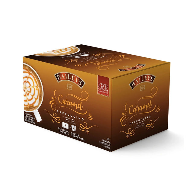 Baileys 2-Step Caramel Latte Creamy Cappuccino (Coffee Pods & Frothing Packets - Box of 6)