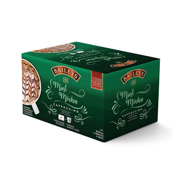 Baileys 2-Step Mint Mocha Creamy Cappuccino (Coffee Pods & Frothing Packets - Case of 36)