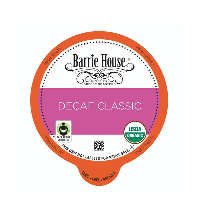 Barrie House Fair Trade Decaf Classic Single-Serve Coffee Pods (Case of 96)
