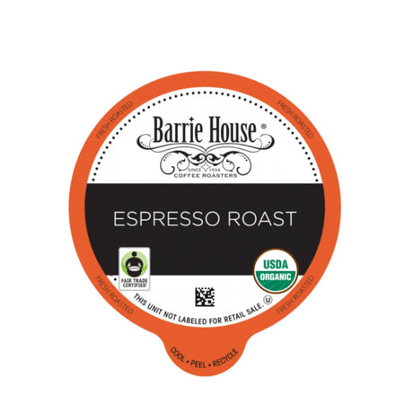 Barrie House Fair Trade Espresso Roast Single-Serve Coffee Pods (Case of 96) K-Cups Barrie House