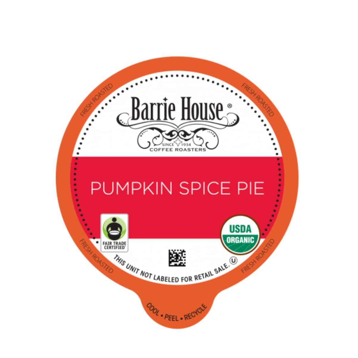 Barrie House Fair Trade Pumpkin Spice Latte Single-Serve Coffee Pods (Case of 96) K-Cups Barrie House