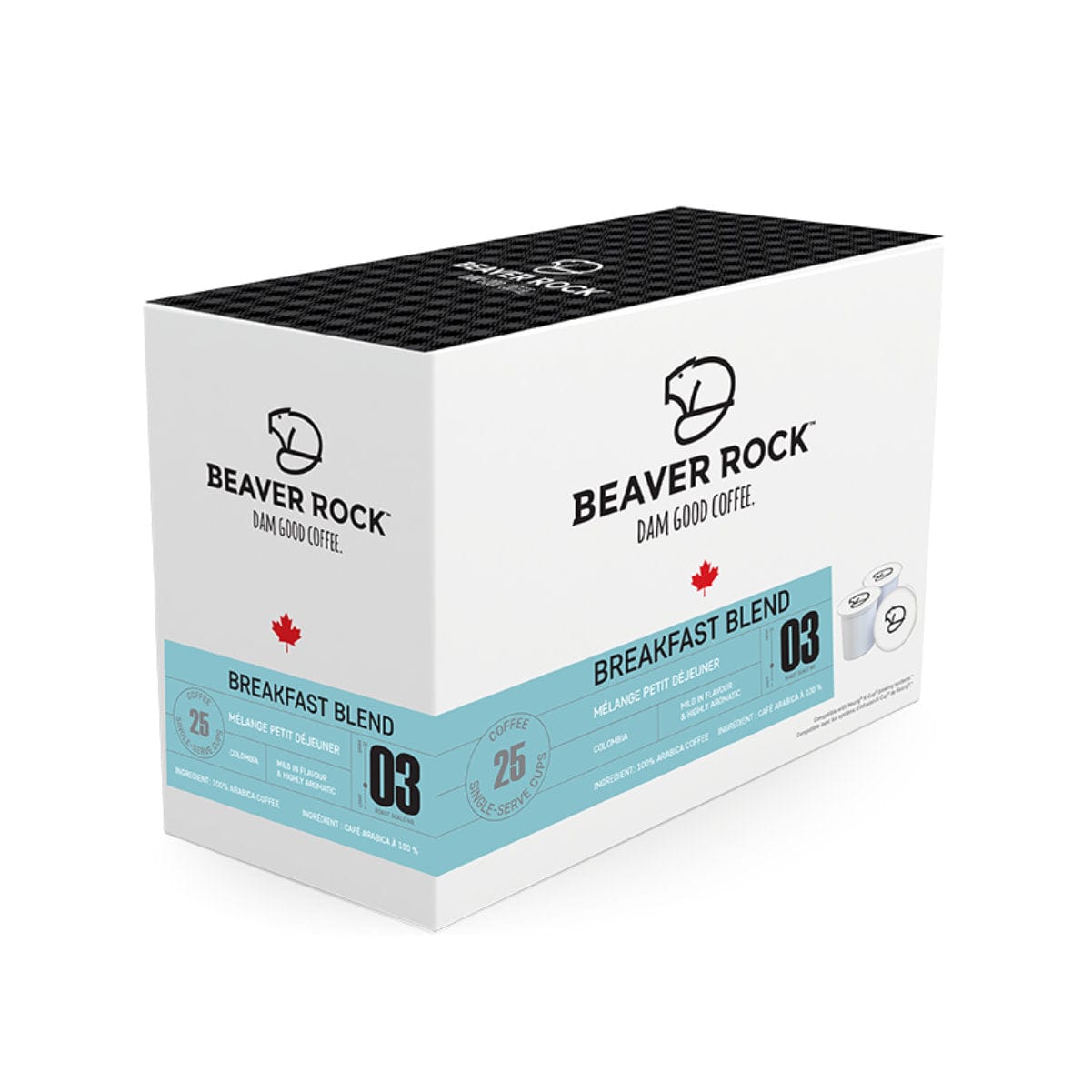 Beaver Rock Breakfast Blend Single-Serve Coffee Pods (Case of 100) K-Cups Beaver Rock