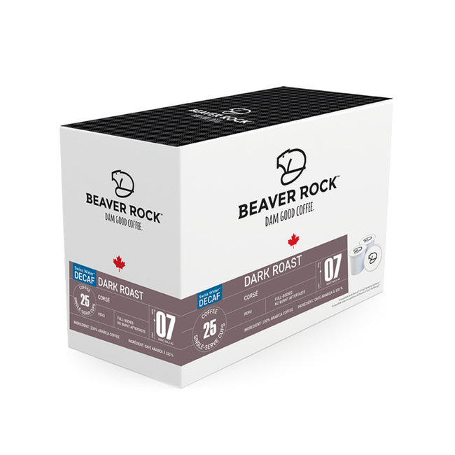Beaver Rock Dark Roast Decaf Single-Serve Coffee Pods (Box of 25)