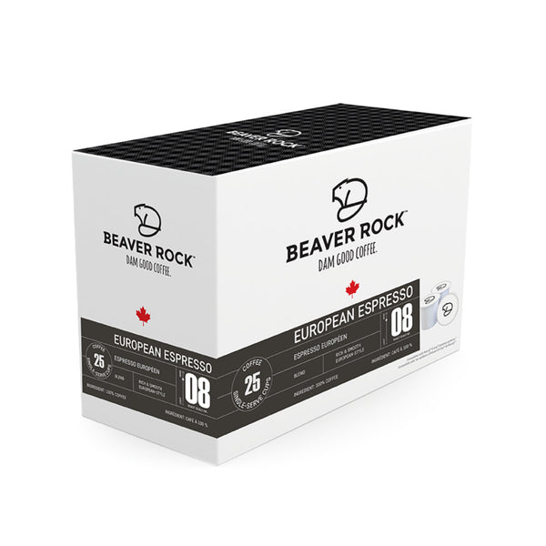 Beaver Rock European Espresso Single-Serve Coffee Pods (Box of 25)