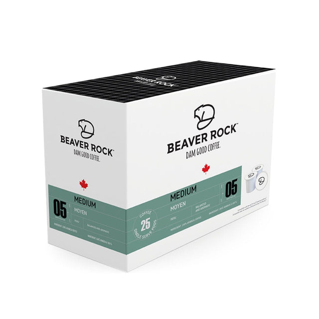 Beaver Rock Medium Roast Single-Serve Coffee Pods (Box of 25) K-Cups Beaver Rock