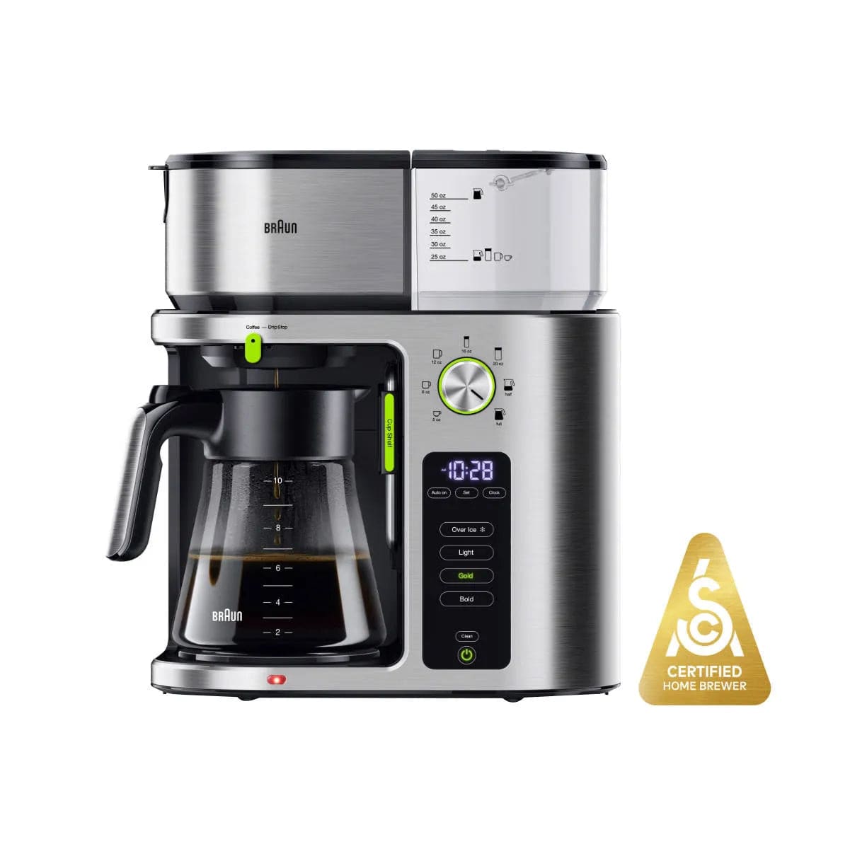 Braun MultiServe Golden Cup Drip Coffee Maker (KF9070 / Stainless Steel) Drip Coffee Maker Braun