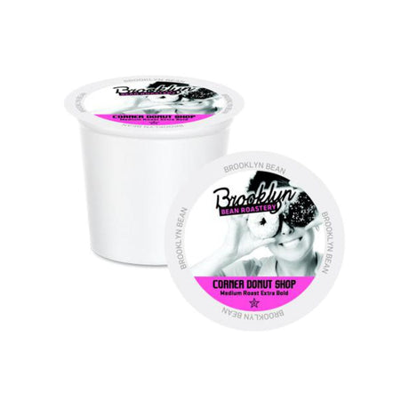 Brooklyn Bean Corner Donut Shop Extra Bold Single-Serve Coffee Pods (Box of 40) K-Cups Brooklyn Bean