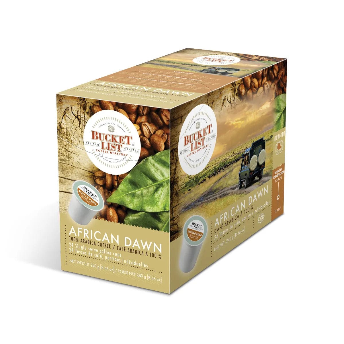 Bucket List Coffee African Dawn Single Serve Pods (Box of 24) K-Cups Bucket List