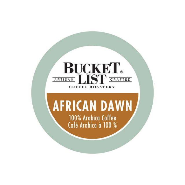 Bucket List Coffee African Dawn Single Serve Pods (Case of 96) K-Cups Bucket List