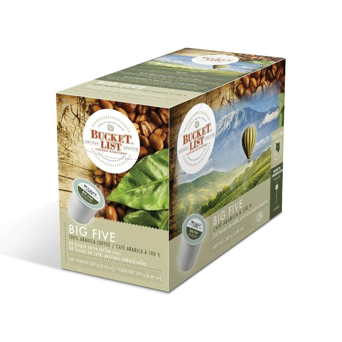 Bucket List Coffee Big Five Single Serve Pods (Box of 24) K-Cups Bucket List