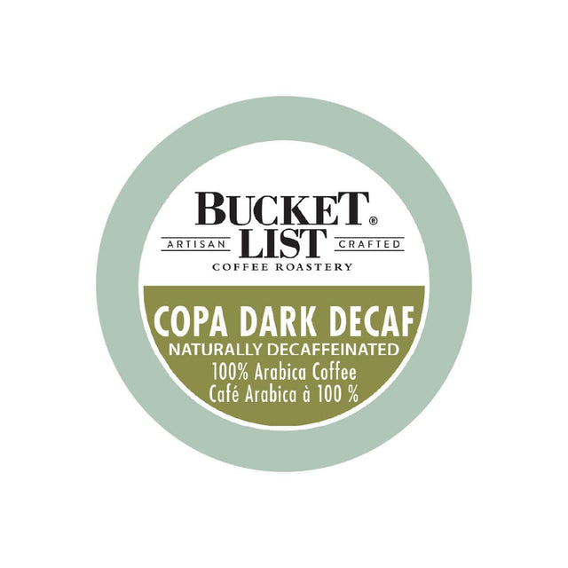 Bucket List Coffee Copa Dark Decaf Single Serve Pods (Case of 96) K-Cups Bucket List