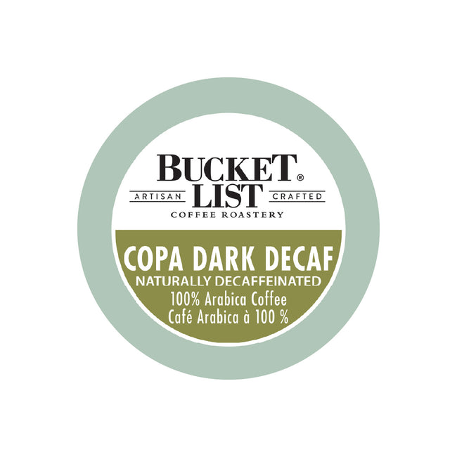 Bucket List Coffee Copa Dark Decaf Single Serve Pods (Case of 96)
