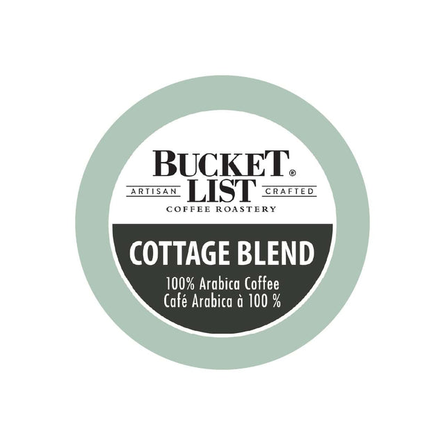 Bucket List Coffee Cottage Blend Single Serve Pods (Case of 96) K-Cups Bucket List
