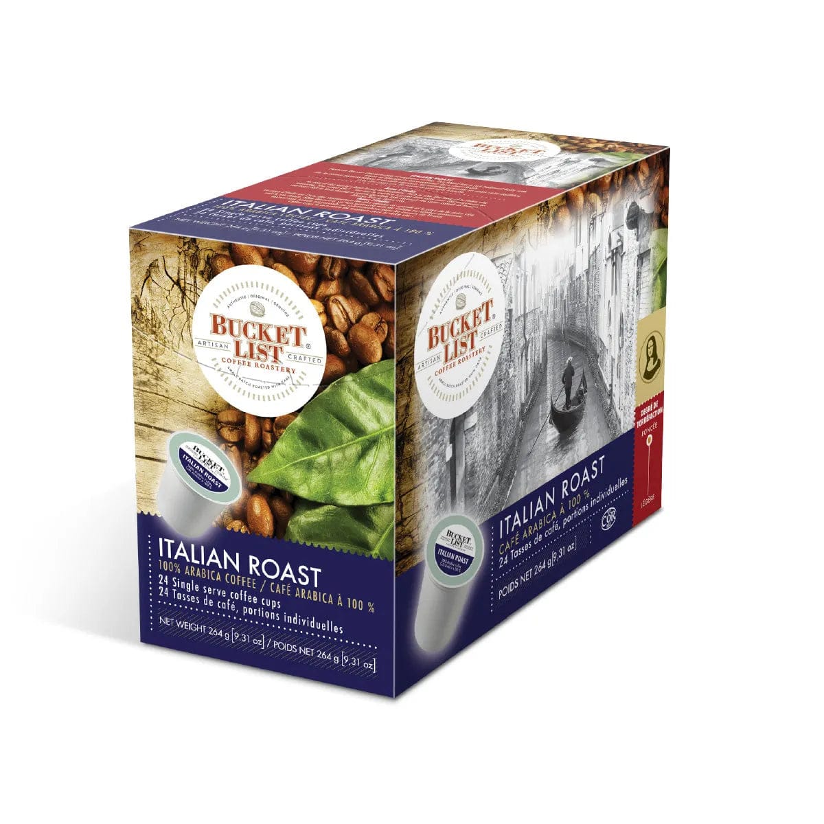 Bucket List Coffee Italian Roast Single Serve Pods (Box of 24) K-Cups Bucket List