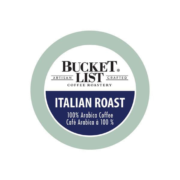Bucket List Coffee Italian Roast Single Serve Pods (Case of 96)