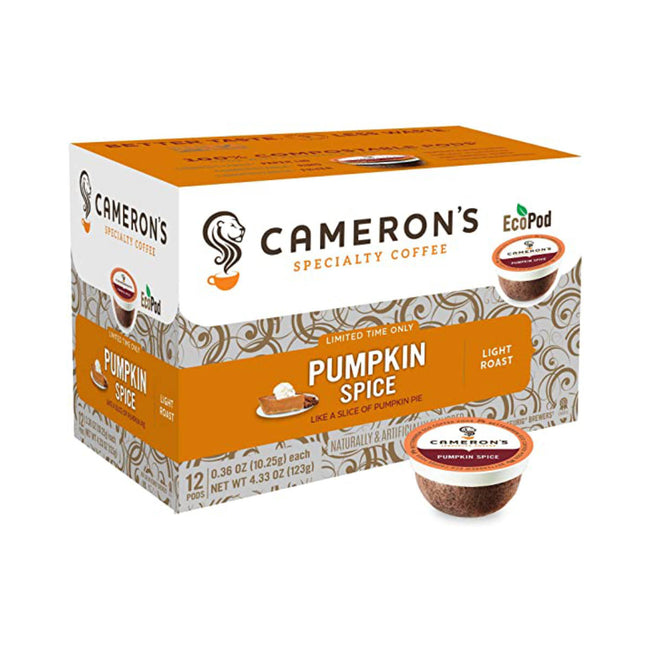 * SEASONAL * Cameron's Pumpkin Spice Single-Serve Eco Coffee Pods (Box of 12)