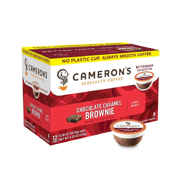 Cameron's Chocolate Caramel Brownie Single-Serve Eco Coffee Pods (Box of 12)