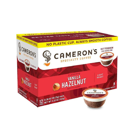 Cameron's Vanilla Hazelnut Single-Serve Eco Coffee Pods (Box of 12) K-Cups Cameron's