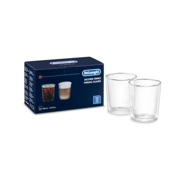 DeLonghi Double Walled Thermal 400ml Glasses (Set of 2)