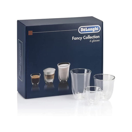De'Longhi Fancy Glass Collection Double Walled Glassware Bundle (2x Espresso, 2x Cappuccino, 2x Latte) DLSC302 Kitchenware DeLonghi