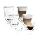 DeLonghi Double Walled Glassware (2x Espresso, 2x Cappuccino, 2x Latte) Bundle