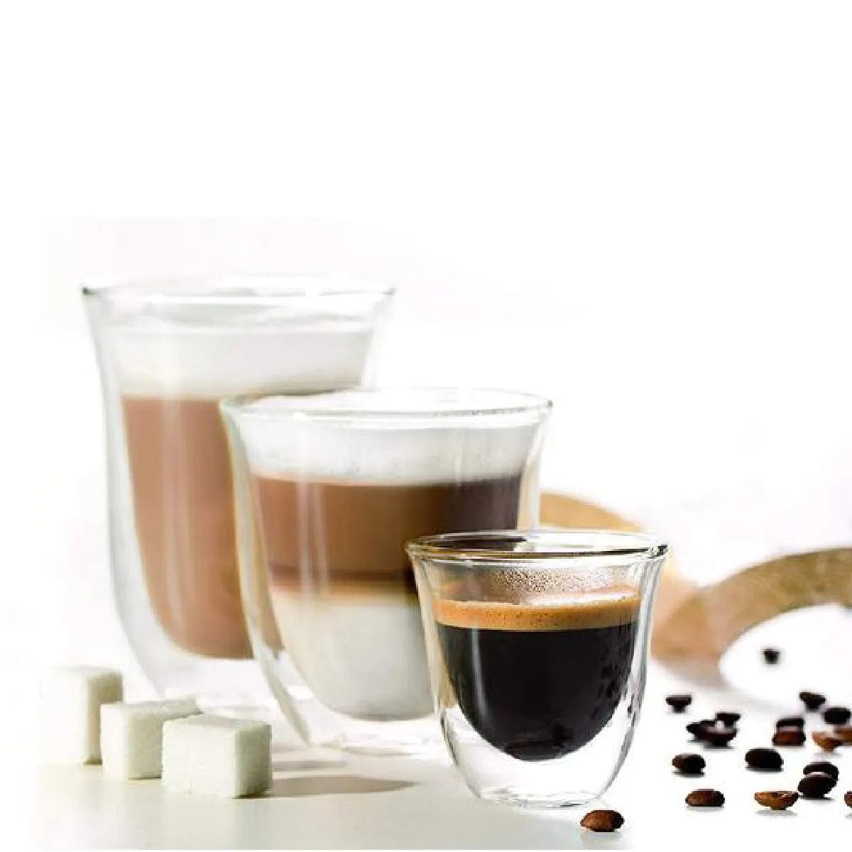 De'Longhi Double Walled Glassware (2x Espresso, 2x Cappuccino, 2x Latte) Bundle Kitchenware DeLonghi