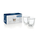 DeLonghi Double Walled Cappuccino & Coffee Glasses (Set of 2) with Box