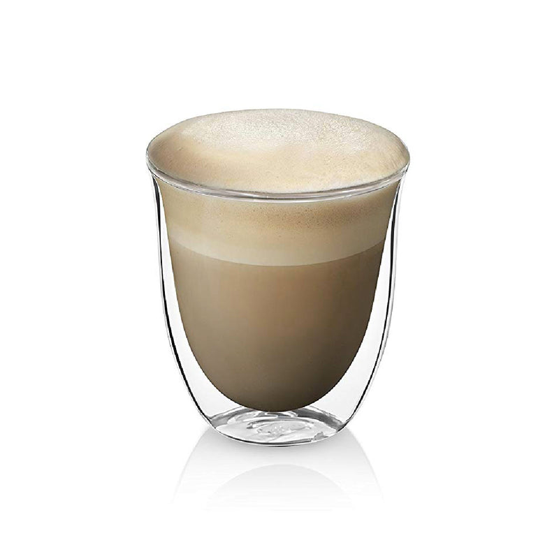 DeLonghi Double Walled Cappuccino & Coffee Glass with Beverage