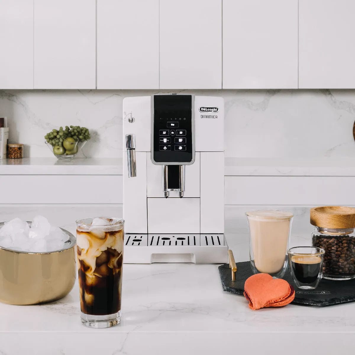 De'Longhi Dinamica Super Automatic Espresso & Coffee Machine - ECAM35020W (White) Super Automatic Espresso Machine DeLonghi