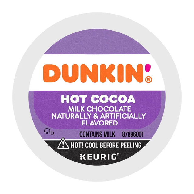 Dunkin' Donuts Milk Hot Chocolate Coffee K-Cup® Recyclable Pods (Box of 22) K-Cups Dunkin' Donuts