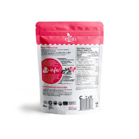 Elan Organic Raw Pistachios (No Shells) 135g Dried Fruits, Nuts and Seeds Elan