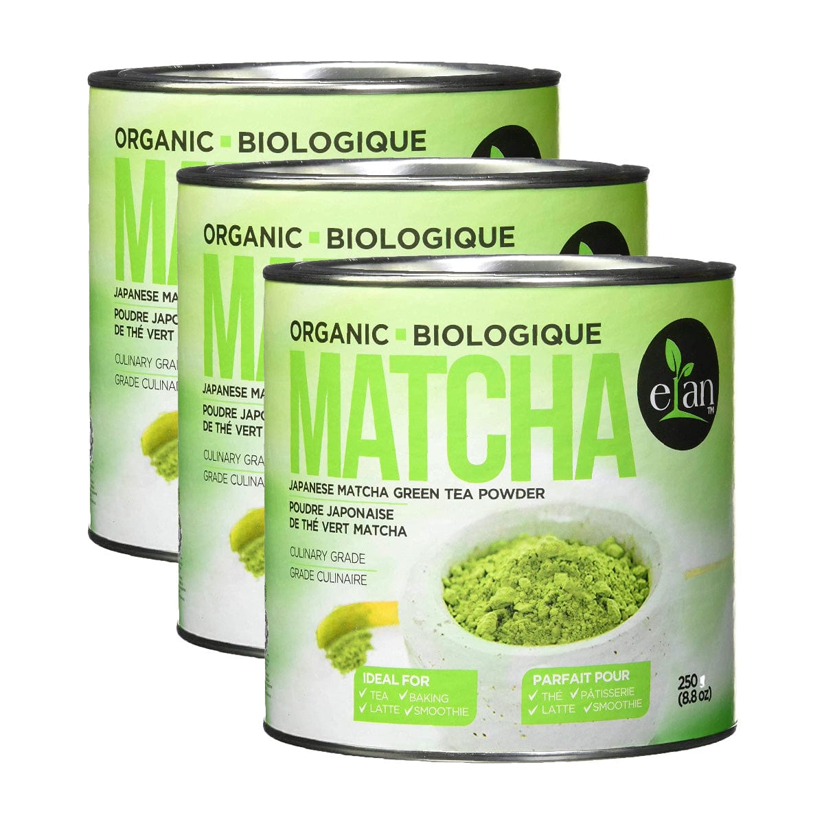 Elan Organic Japanese Matcha Green Tea Powder Bulk 3 Pack (750g / 26.5oz) Tea Elan