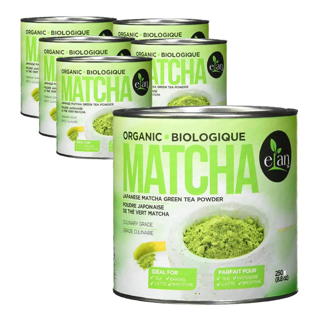 Elan Organic Japanese Matcha Green Tea Powder Bulk Case of 6 (1500g / 52.9oz) Tea Elan