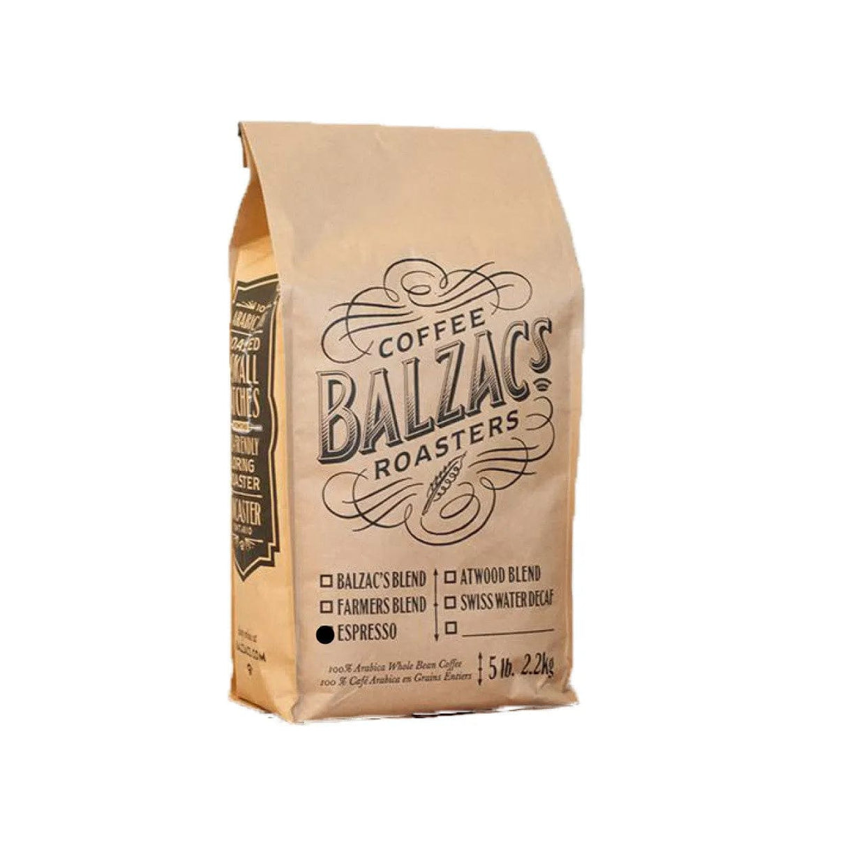 Balzac's Espresso Blend Whole Bean Espresso (5 lb) Whole Bean Coffee Balzac's