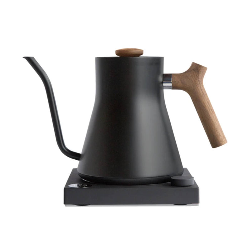 Fellow Stagg Matte Black + Walnut EKG Electric Variable Temperature Kettle Pour Over Kettle For Coffee And Tea