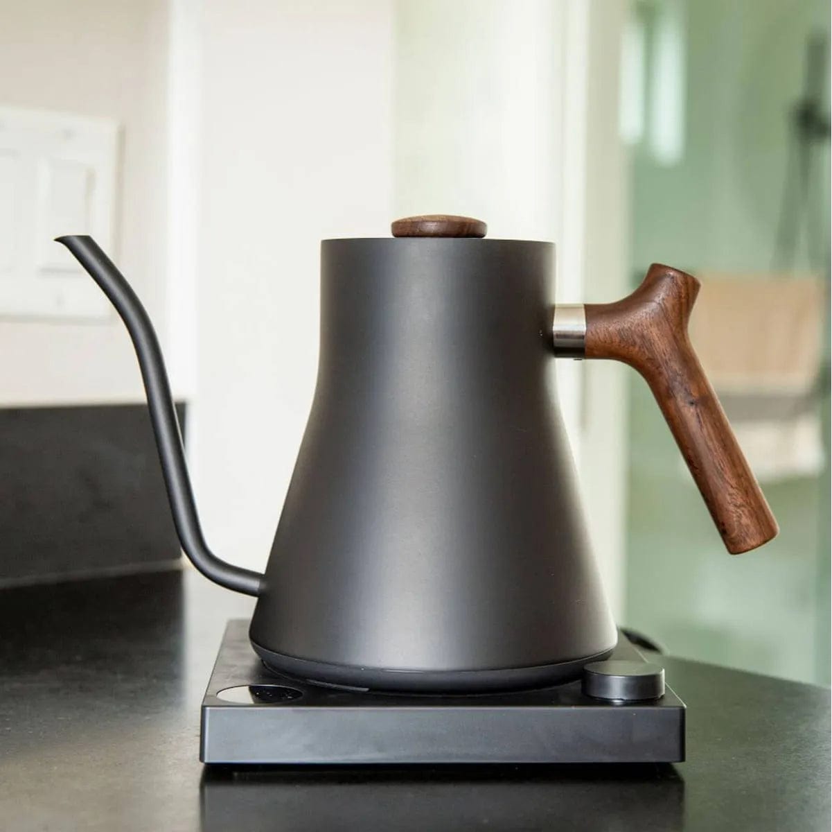 Fellow Stagg EKG Pour-Over Kettle (Matte Black + Walnut) Kettle Fellow