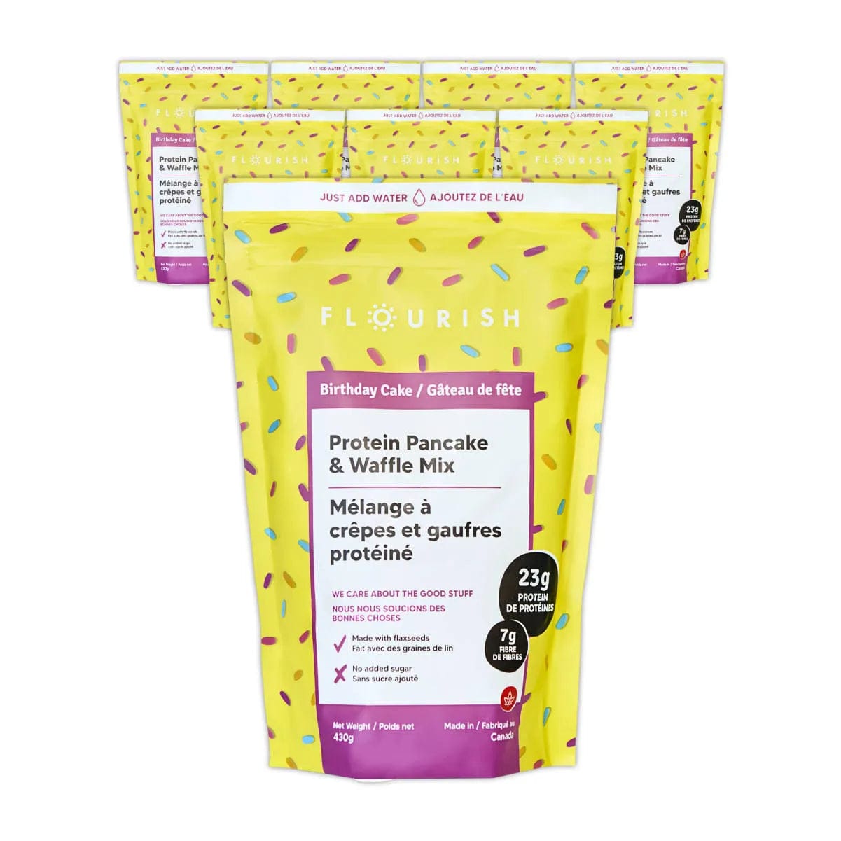 Flourish (Limited Edition) Birthday Cake Protein Pancake & Waffle Mix (Case of 8) Snacks & Treats Flourish