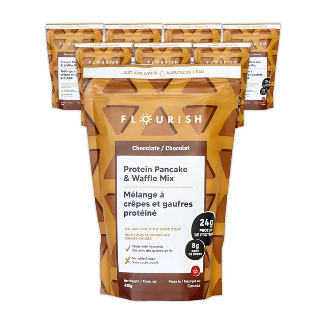 Flourish Chocolate Protein Pancake & Waffle Mix (Case of 8) Snacks & Treats Flourish