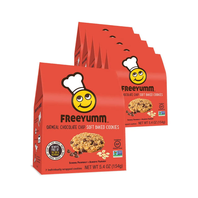 FreeYumm Oatmeal Chocolate Chip (Case of 42 Soft-Baked Cookies Individually Wrapped) Snacks & Treats FreeYumm