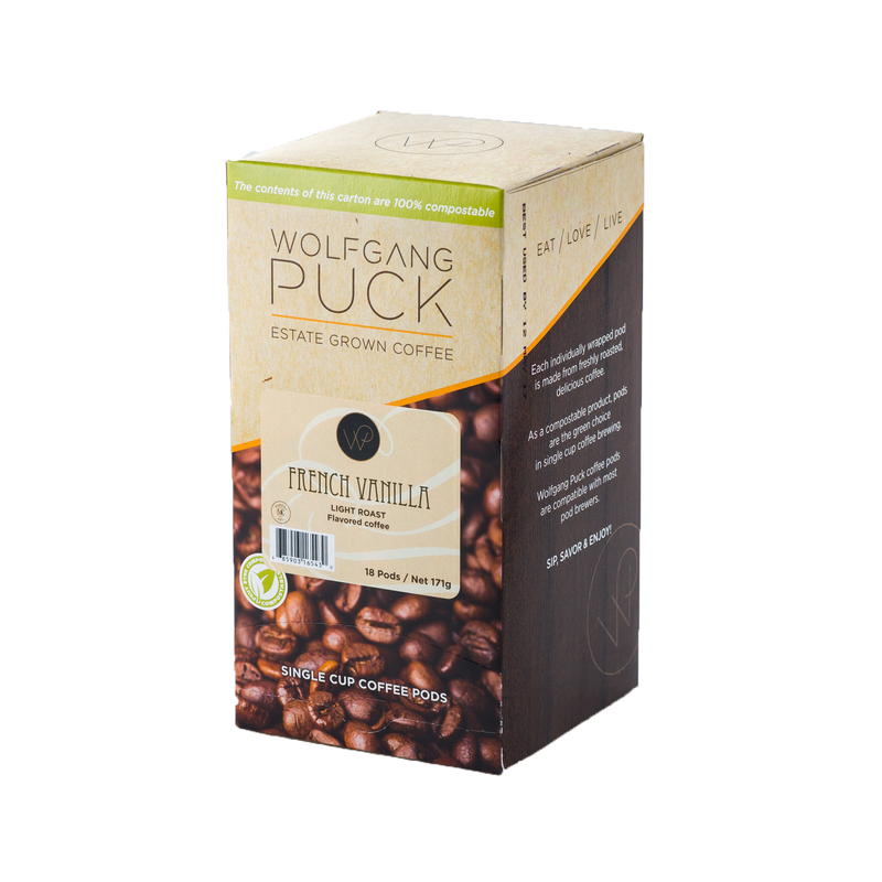Wolfgang Puck: French Vanilla Coffee Pods (18 Pack)