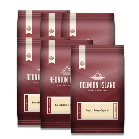Reunion Island French Roast Whole Bean Coffee Value Pack(Box of 6) Whole Bean Coffee Reunion Coffee Roasters