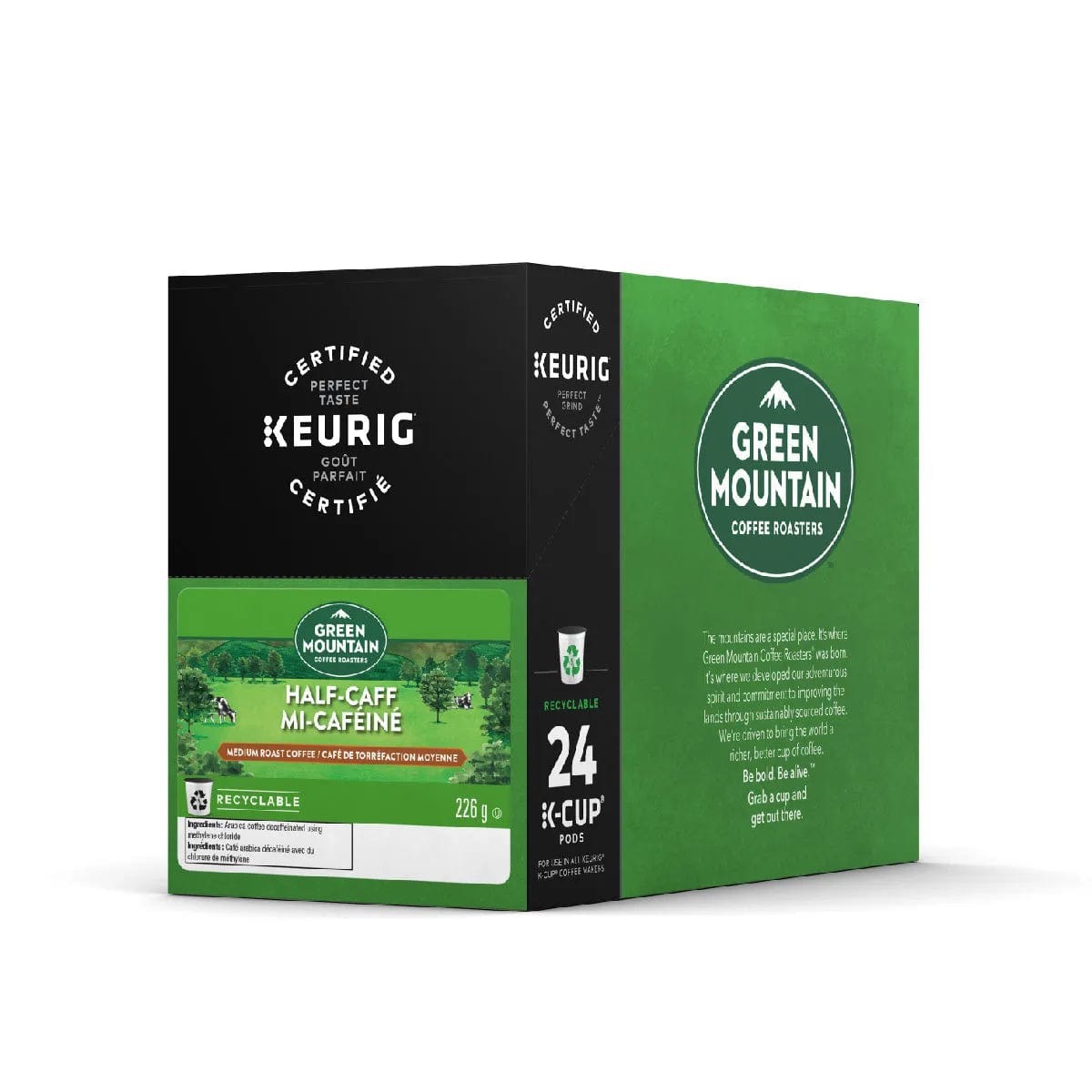 Green Mountain Half-Caff K-Cup® Recyclable Pods (Box of 24) K-Cups Green Mountain