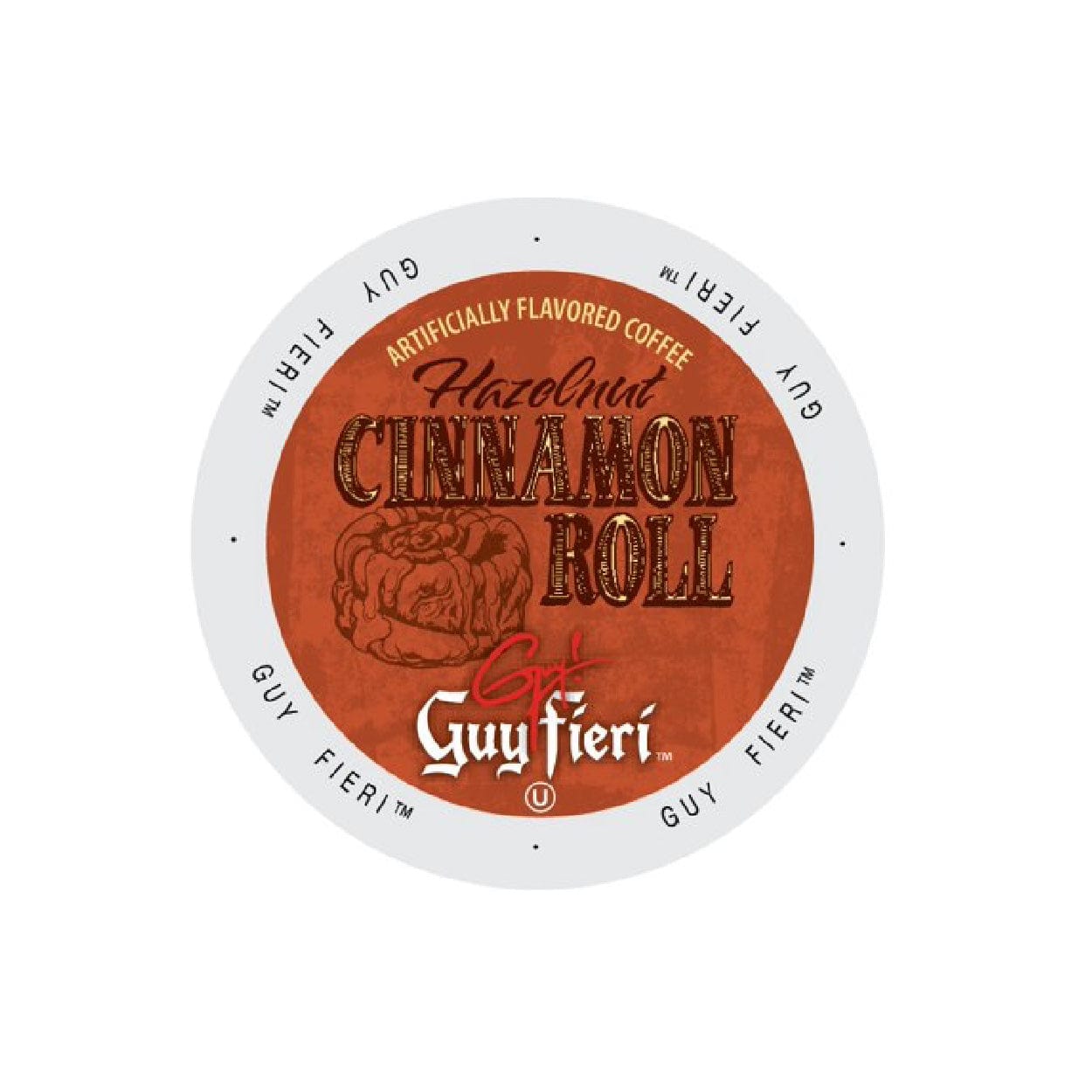 Guy Fieri Hazelnut Cinnamon Roll Single-Serve Coffee Pods (Case of 96) K-Cups Guy Fieri