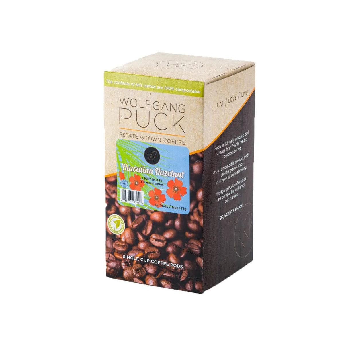Wolfgang Puck Hawaiian Hazelnut Pods Soft Coffee Pods Wolfgang Puck